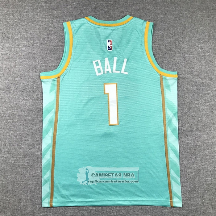 Camiseta Nino Charlotte Hornets Lamelo Ball NO 1 Ciudad 2023-24 Verde